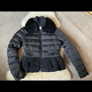 Moncler down coat with real fur